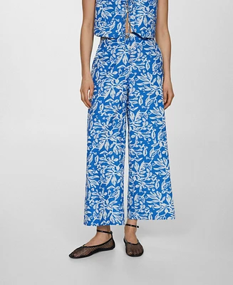 Mango Women's Printed Straight Pants