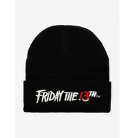 Friday The 13th Men's Title Logo Black Knit Cap