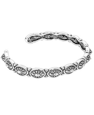 American West Jewelry Sterling Silver Concha Slim Cuff Bracelet Small - Large