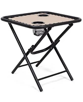 Inolait 3 Pieces Folding Portable Zero Gravity Reclining Lounge Chairs Table Set Outoor Conversation Sets