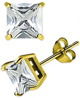 Giani Bernini Cubic Zirconia Square Solitaire Stud Earrings, Created for Macy's