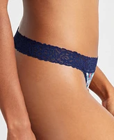 State of Day Women's Cotton Blend Lace-Trim Thong Underwear, Created for Macy's