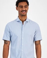 Michael Kors Men's Slim-Fit Short Sleeve Button-Front Chambray Shirt