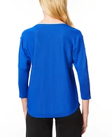 Melissa Paige Women's Dolman-Sleeve Buttoned-Sleeve Sweater, Regular & Petite