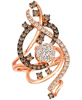 Le Vian Crazy Collection Chocolate Diamond & Nude Diamond Swirl Statement Ring (1