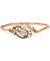 Le Vian Crazy Collection Chocolate Diamond & Nude Diamond Bangle Bracelet (1-1/2 ct. t.w.) in 14k Rose Gold