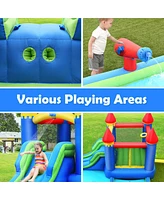 Inolait Inflatable Bounce House Castle Water Slide with Climbing Wall and 550W Blower