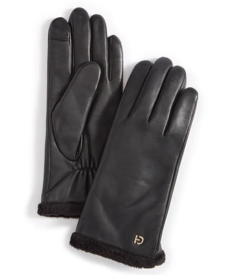 Cole Haan Women's Faux-Fur-Lined Leather Gloves