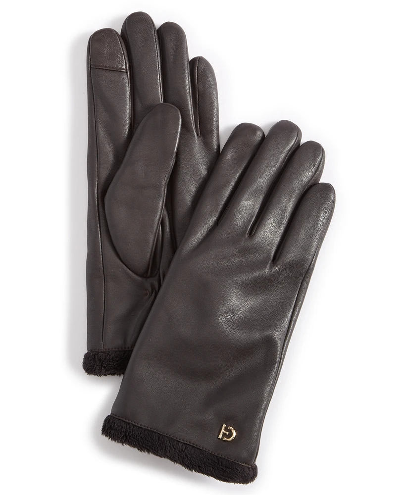 Cole Haan Women's Faux-Fur-Lined Leather Gloves