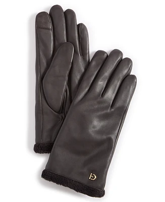 Cole Haan Women's Faux-Fur-Lined Leather Gloves