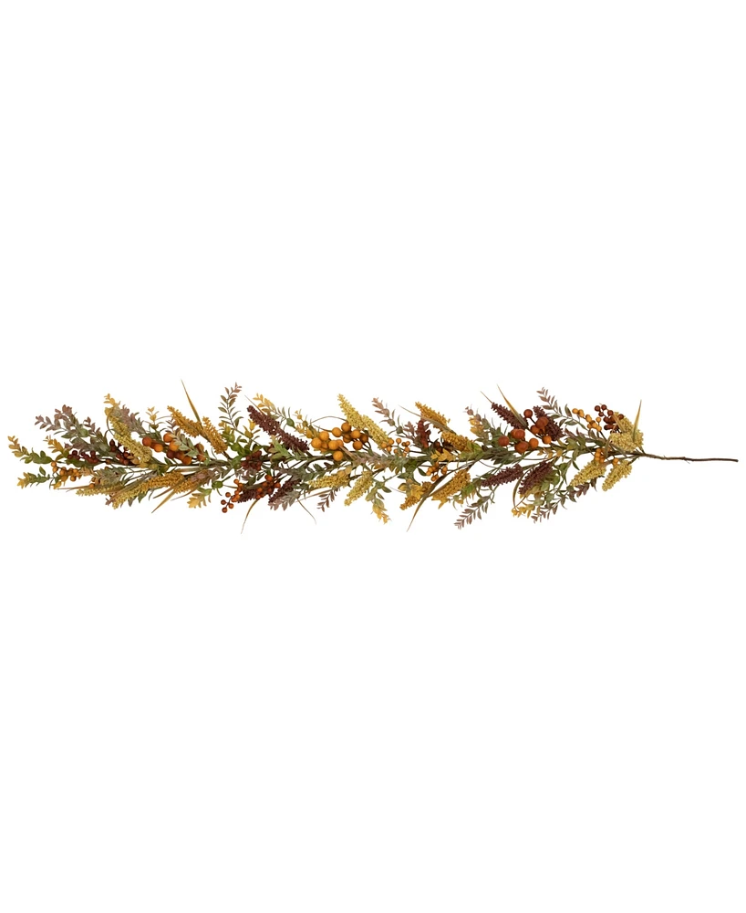 Northlight Real Touch Greenery and Berries Artificial Fall Harvest Garland - 5' x 10" - Unlit