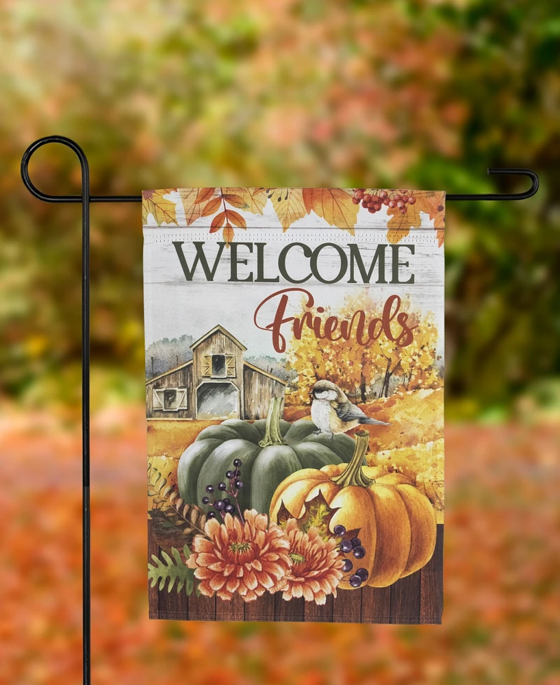 Northlight Welcome Friends Fall Harvest Outdoor Garden Flag - 18" x 12.5"