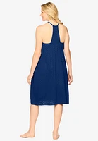 Dreams & Co. Plus Breezy Eyelet Short Nightgown