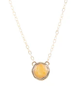 Barse River Rocks Genuine Orange Quartz Abstract Pendant Necklace