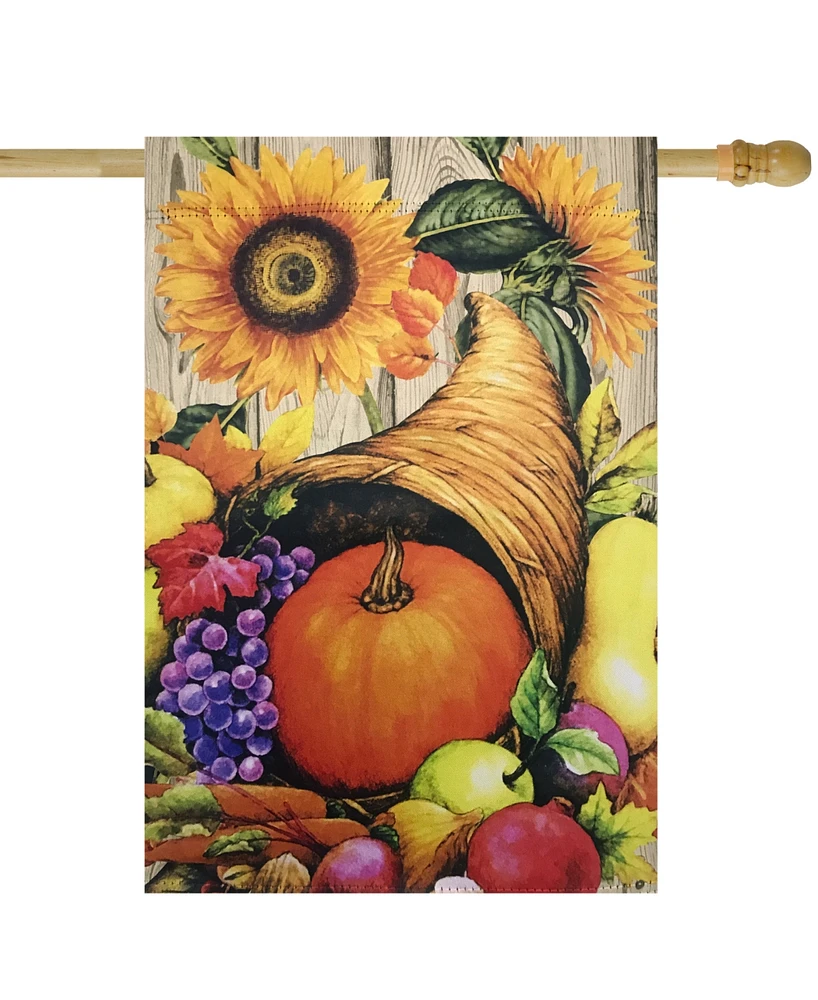 Northlight Cornucopia and Flowers Autumn Harvest Outdoor House Flag 28" x 40"