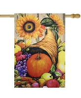 Northlight Cornucopia and Flowers Autumn Harvest Outdoor House Flag 28" x 40"