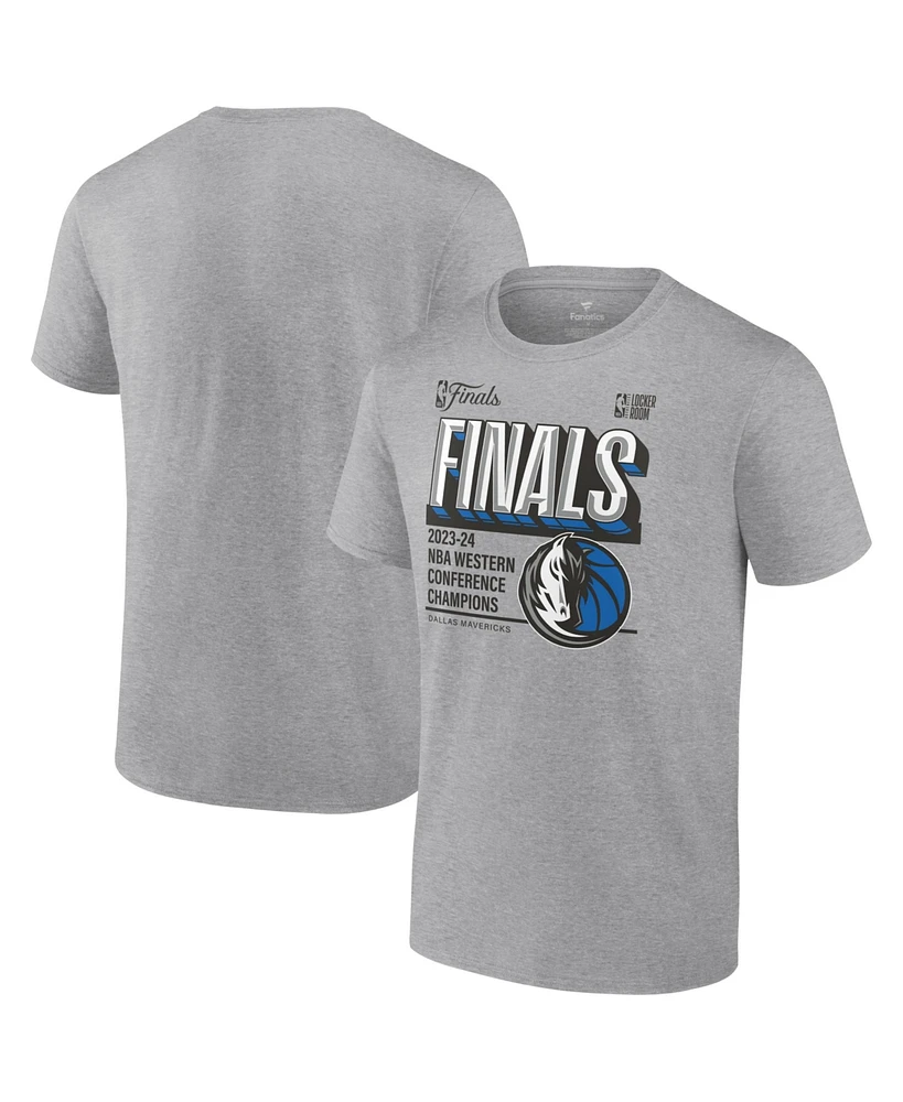 Fanatics Men's Steel Dallas Mavericks 2024 Western Conference Champions Locker Room T-Shirt