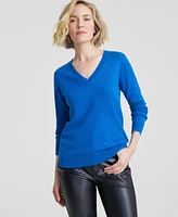 Charter Club 100% Cashmere Women's V-Neck Long-Sleeve Sweater, Regular & Petites, Created for Macy's