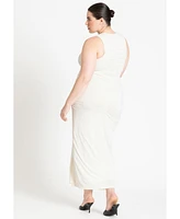 Eloquii Plus Size Ruched Dress W Slit