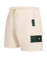 Pro Standard Men's Cream Milwaukee Bucks Triple Tonal Woven Shorts