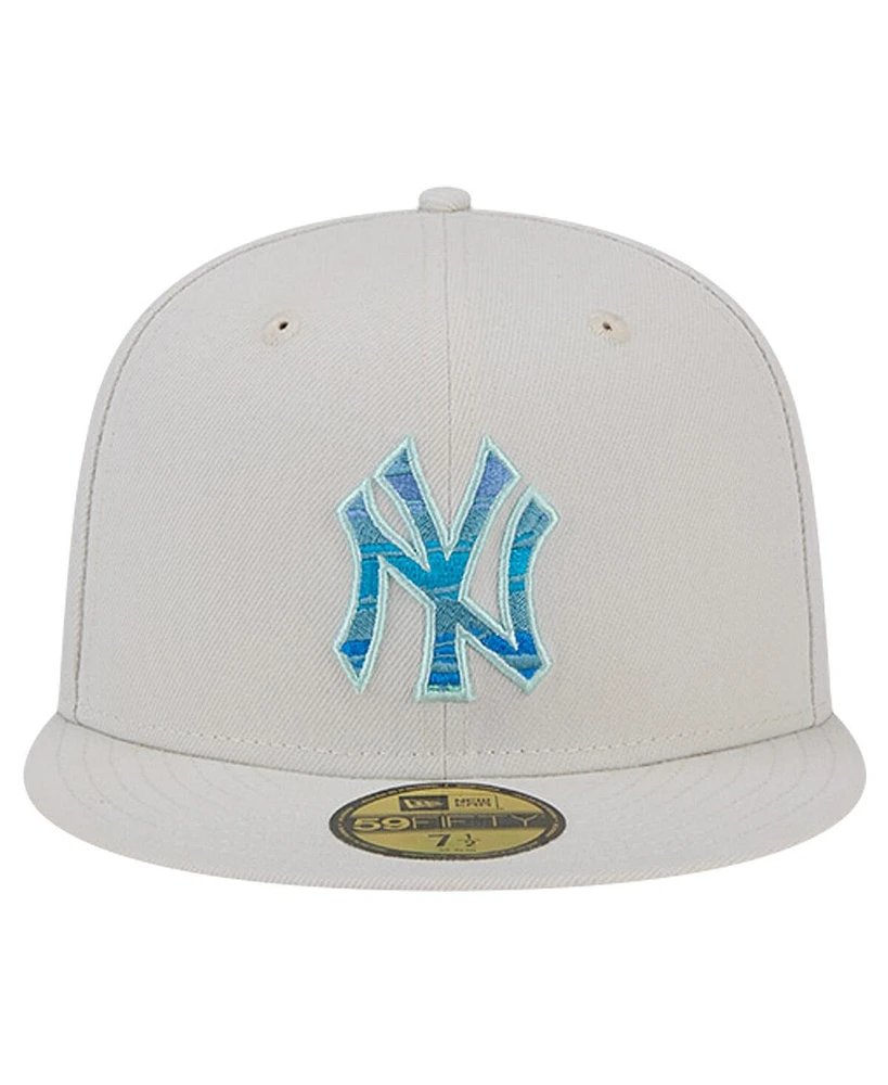 New Era Men's Khaki York Yankees Stone Mist 59FIFTY Fitted Hat