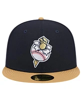 New Era Men's Navy Omaha Storm Chasers Theme Night Golden Spikes 59FIFTY Fitted Hat