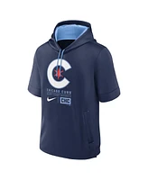 Nike Men's Navy Chicago Cubs City Connect Color Block Short Sleeve Pullover Hoodie