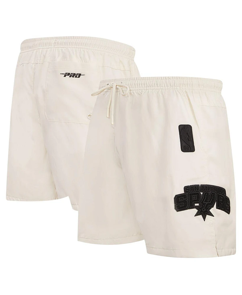 Pro Standard Men's Cream San Antonio Spurs Triple Tonal Woven Shorts