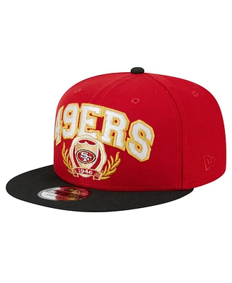 New Era Men's Scarlet/Black San Francisco 49ers Team Establish 9FIFTY Snapback Hat