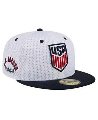 New Era Men's White Usmnt Throwback Mesh 59FIFTY Fitted Hat