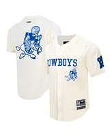 Pro Standard Men's Cream Dallas Cowboys Retro Classic Mesh Button-Up Shirt