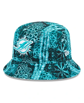 New Era Men's Aqua Miami Dolphins Shibori Bucket Hat