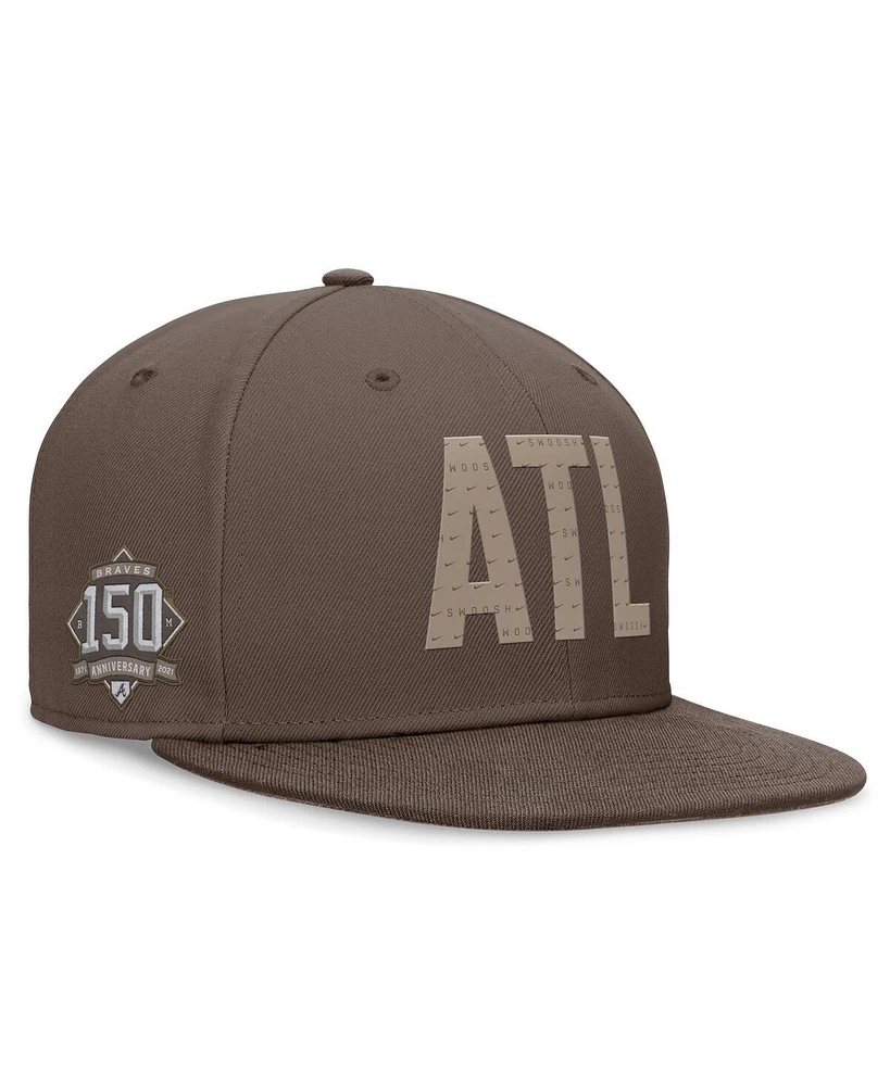 Nike Men's Brown Atlanta Braves Statement Ironstone Performance True Fitted Hat