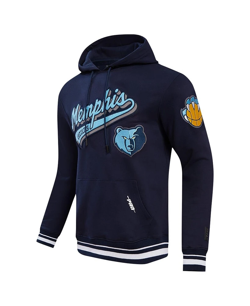 Pro Standard Men's Navy Memphis Grizzlies Script Tail Pullover Hoodie