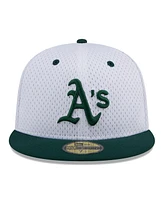 New Era Men's White Oakland Athletics Throwback Mesh 59FIFTY Fitted Hat