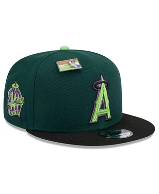 New Era Men's Green/Black Los Angeles Angels Sour Apple Big League Chew Flavor Pack 9FIFTY Snapback Hat