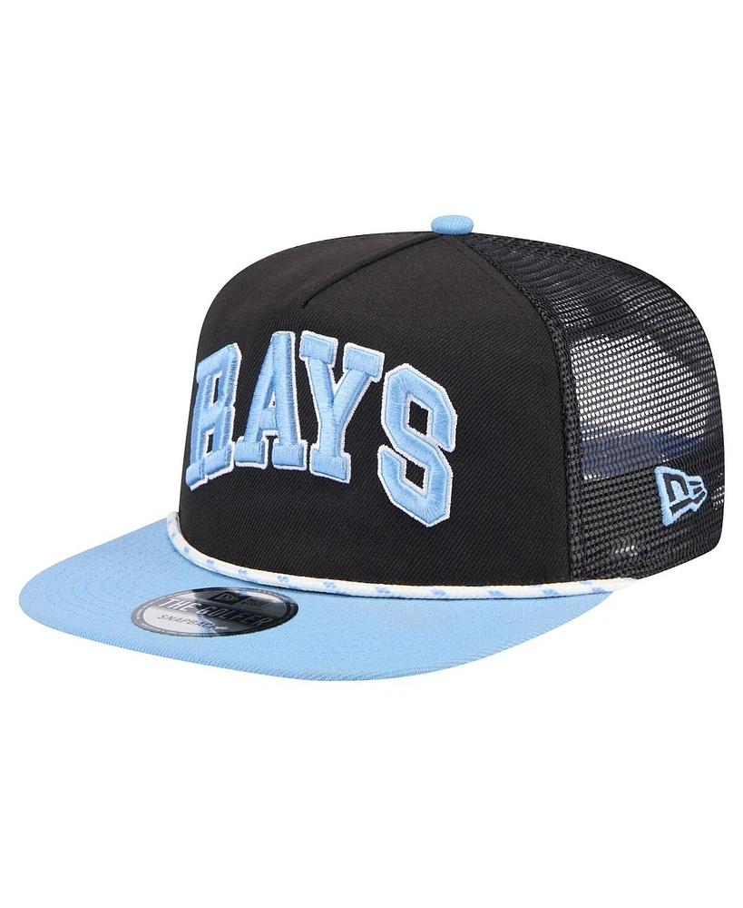 New Era Men's Black Tampa Bay Rays Throwback Meshback Golfer Hat