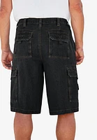 Boulder Creek Big & Tall by KingSize 12" Side Elastic Denim Cargo Shorts