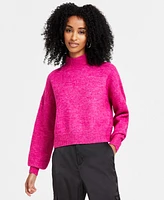 Dkny Jeans Women's Boxy Cropped Mock-Neck Sweater