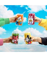 JoyJolt Disney Mickey Mouse and Friends Peek-a-Boo Tumbler Glasses, Set of 4