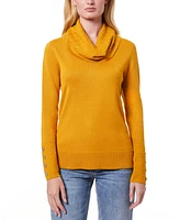 Melissa Paige Women's Chevron-Trimmed Cowl-Neck Sweater