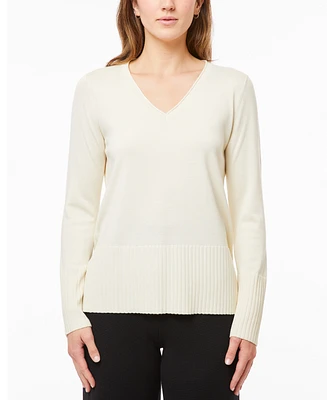 Melissa Paige Women's V-Neck Wide-Hem Wide-Cuff Sweater