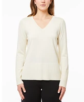 Melissa Paige Women's V-Neck Wide-Hem Wide-Cuff Sweater