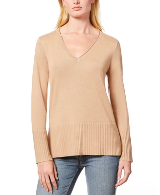 Melissa Paige Women's V-Neck Wide-Hem Wide-Cuff Sweater