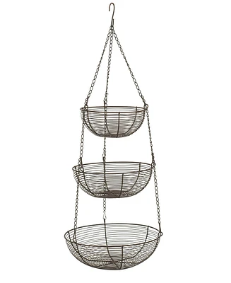 Rsvp International Woven Wire 3 Tier Bronze Hanging Basket