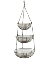 Rsvp International Woven Wire 3 Tier Bronze Hanging Basket