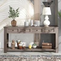 Console Table/Sofa Table With Storage Drawers And Bottom Shelf For Entryway Hallway