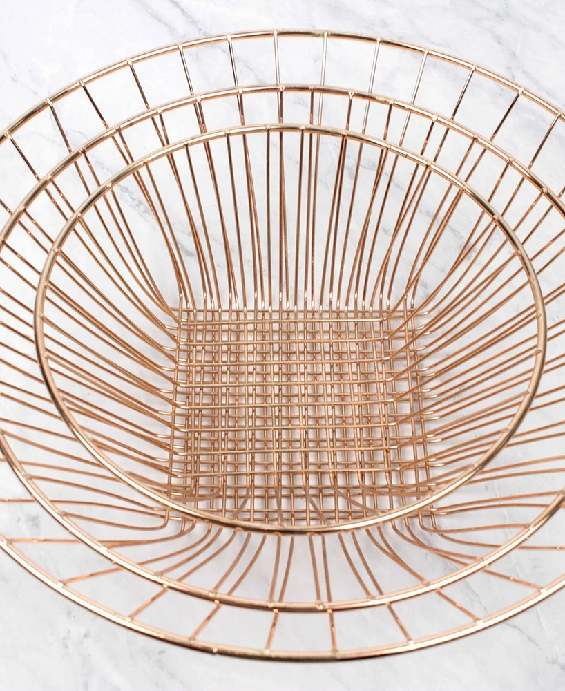 Rsvp International Woven Wire 3 Tier Copper Hanging Basket