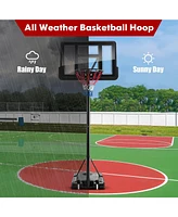 4.25-10 Feet Adjustable Basketball Hoop System with 44 Inch Backboard