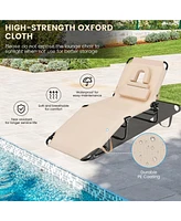 Inolait Beach Chaise Lounge Chair with Face Hole and Removable Pillow